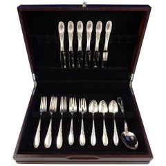 Old Mirror by Towle Sterling Silver Flatware Set 6 Service Luncheon 25 Pieces