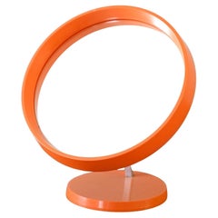 Specchio da tavolo scandinavo anni ’60 arancione