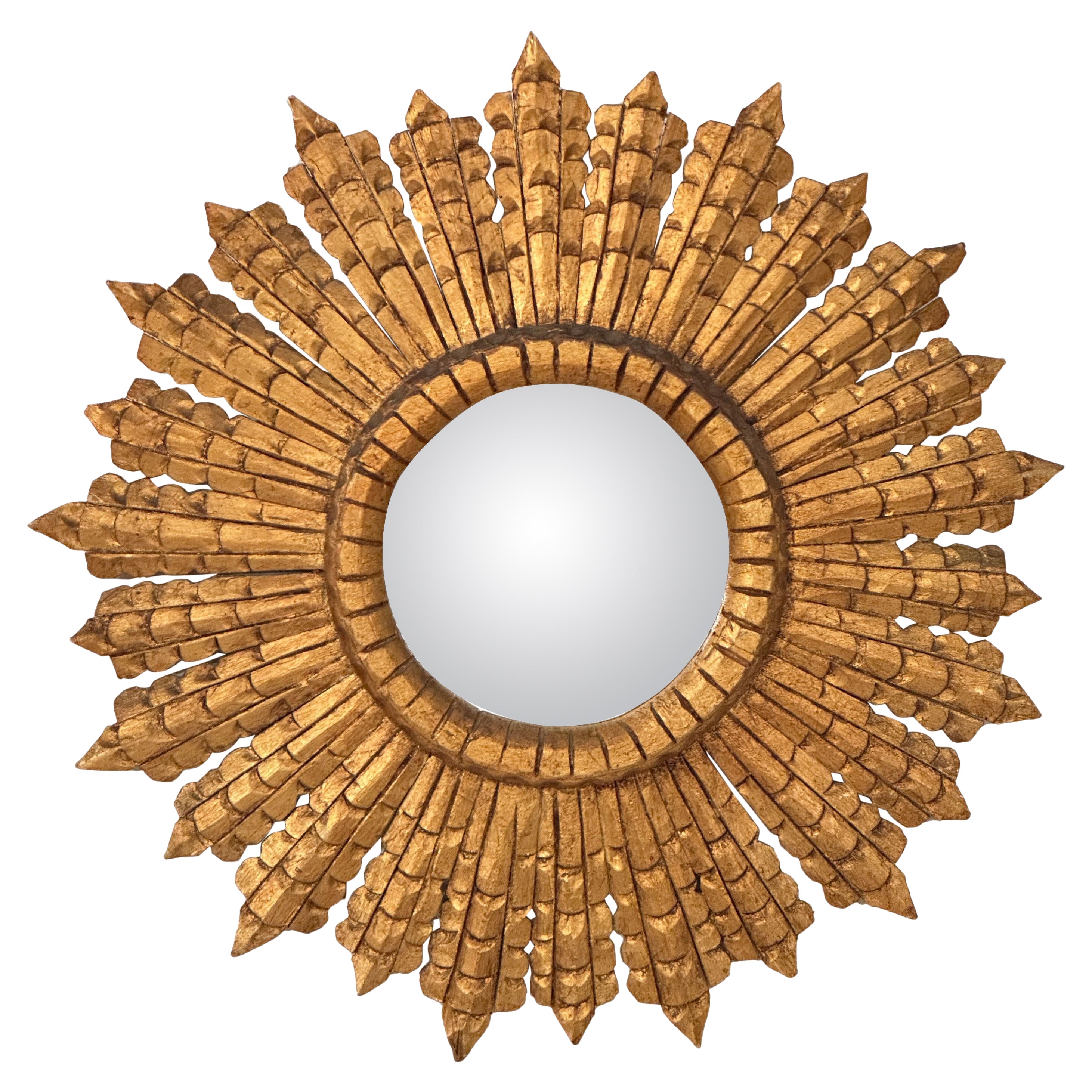 Französisch vergoldet Sunburst oder Starburst Spiegel (Durchmesser 31)