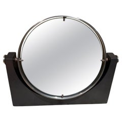 1960s Angelo Mangiarotti Vanity Table Mirror Black Marble Steel