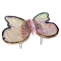 Butterfly shaped opal geode table