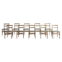 Juego de 10 sillas de comedor Gio Ponti Leggera Modelo 646 para Cassina, Italia, años 50