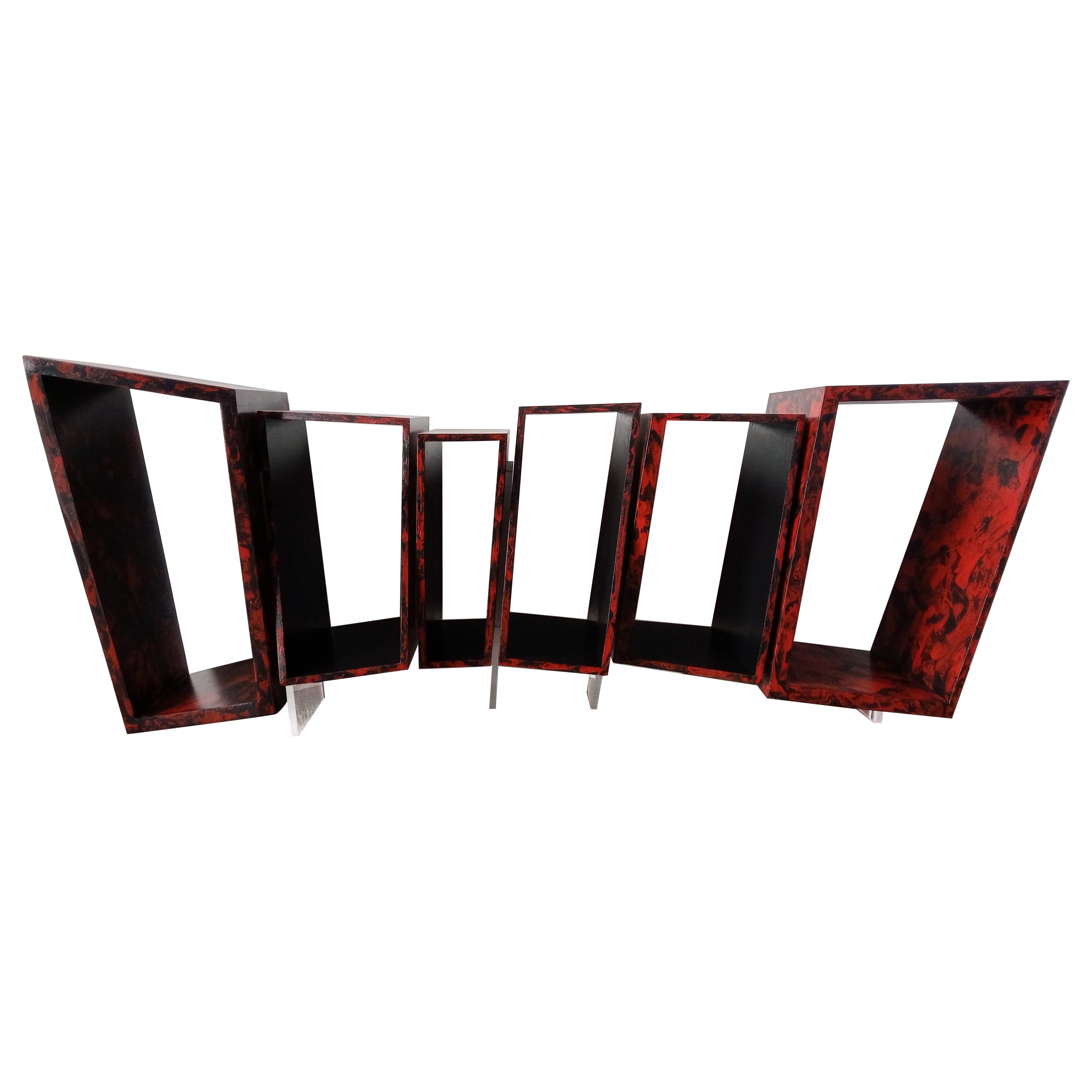 Sideboard Jan Italian Design Modern Handmade Wood and Resin Sculpture