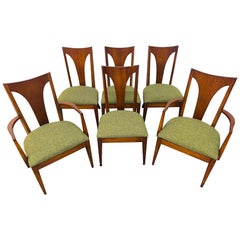 Vintage Mid-Century Modern Broyhill Brasilia Walnut Dining Chairs - Set of 6