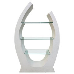Estantería Post Moderna Esculpida en Estuco Blanco