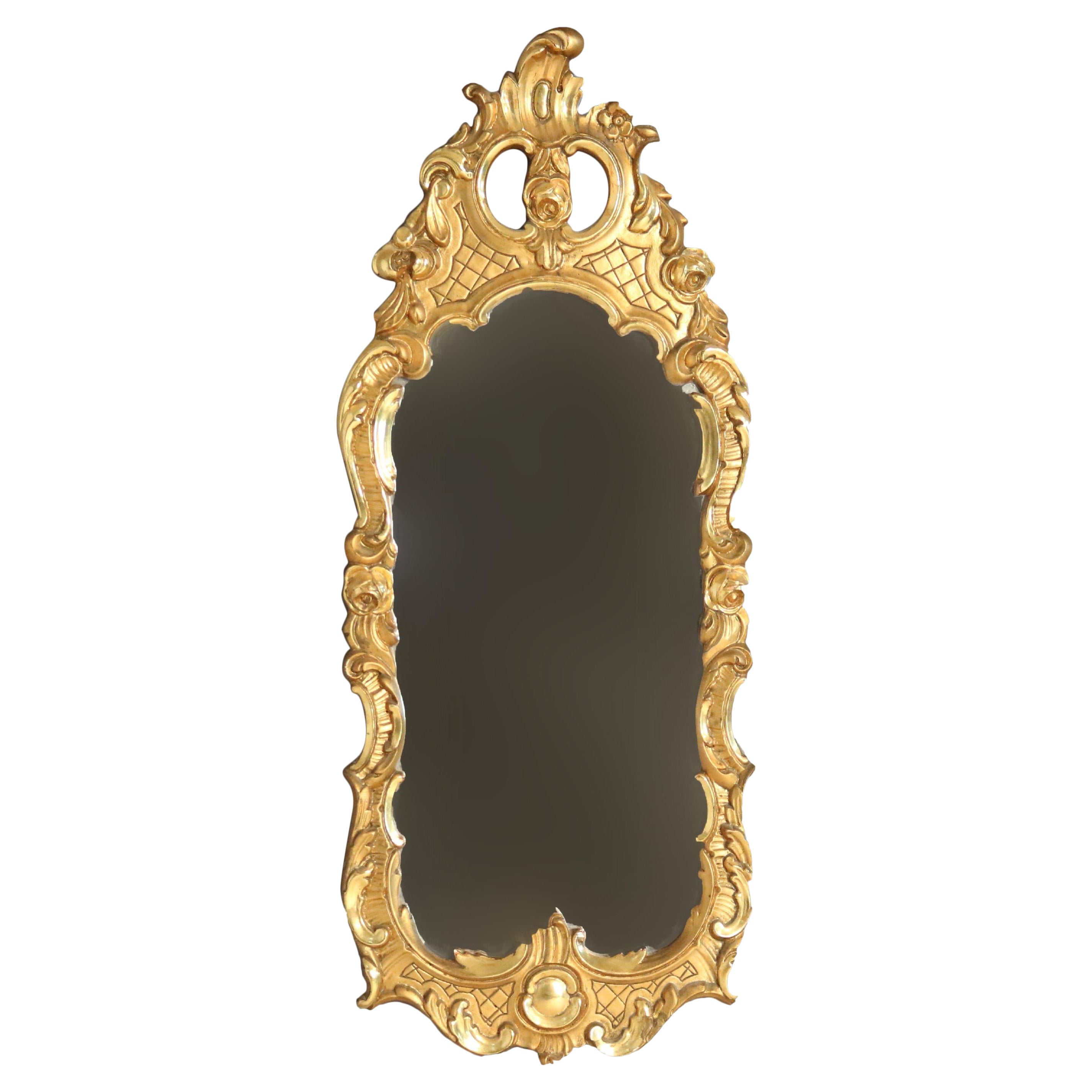 Antique French Carved Giltwood Mirror C1920