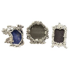 Drei Miniature dekorative Sterling Silber Bilderrahmen