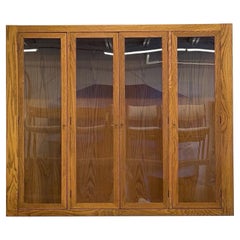 Mid-Century Oak and Glass Cabinet