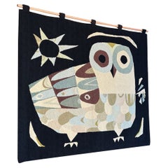 Tapisserie moderniste hiboux, Mexique, vers 1965