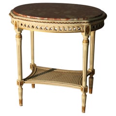 Antique French Louis XVI Gilt Wood & Rouge Marble Stand c1930