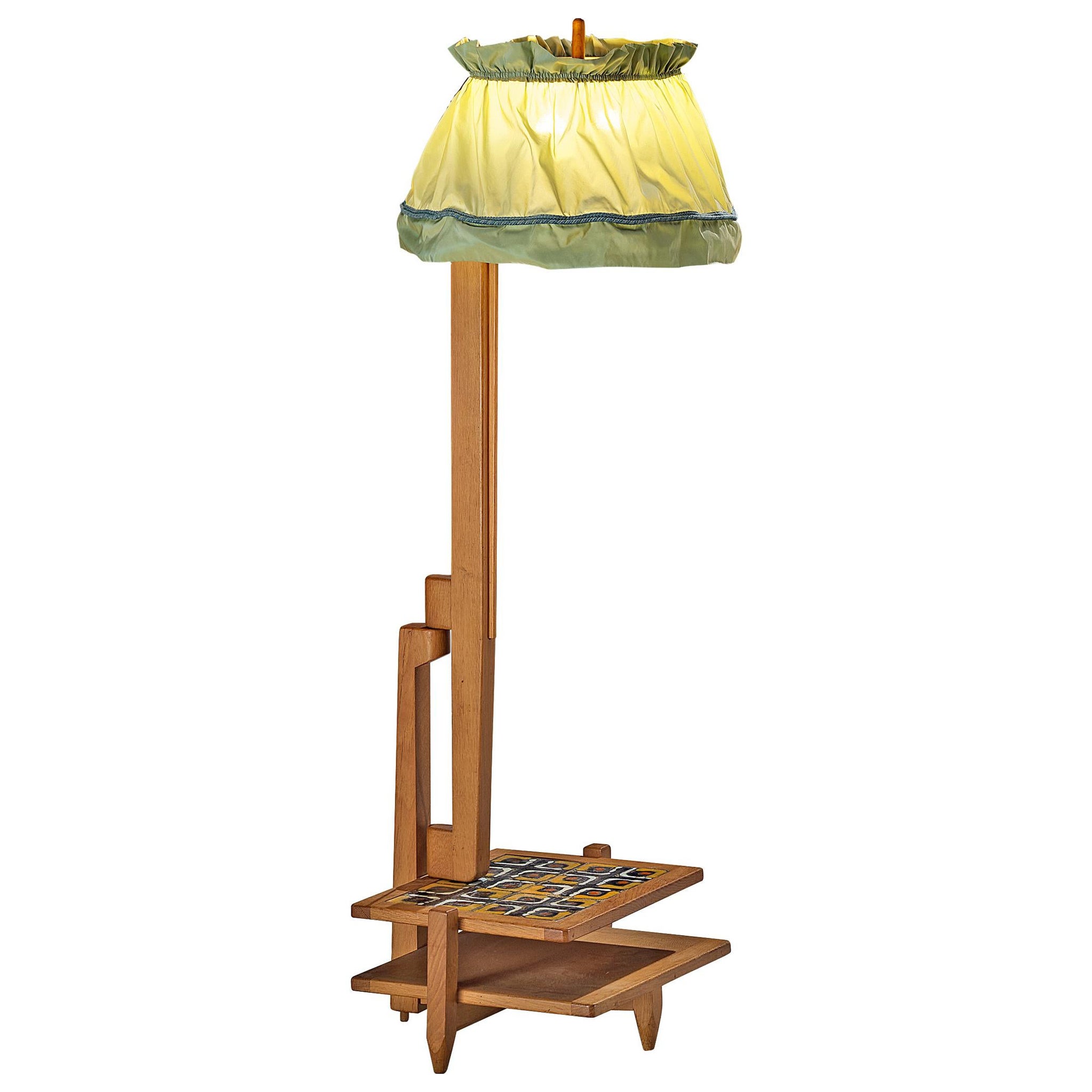 Guillerme & Chambron Floor Lamp with Integrated Side Table