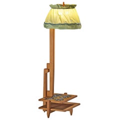 Guillerme & Chambron Floor Lamp with Integrated Side Table