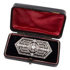 Large Diamond Brooch – French Art Deco c1935
