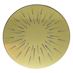 Miroir circulaire avec or et nacre