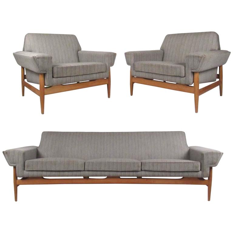 Stunning MidCentury Sofa and Lounge Chairs by Johannes Andersen for