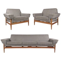 Vintage Modern Johannes Andersen Sofa and Lounge Chairs for Trensum