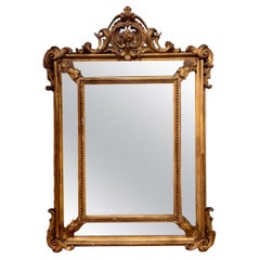 19th Century French Louis XVI Giltwood Cushion Mirror