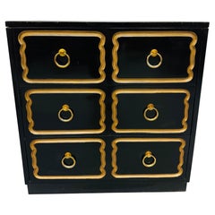 Vintage Dorothy Draper Style Schwarz lackiert Bachelor Chest