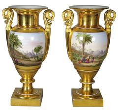 Fine Pair of Old Paris Porcelain Vases