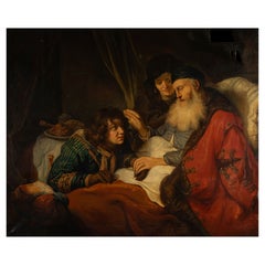 École de Govaert Flinck (1615-1660) 17e siècle "Isaac et ses fils".