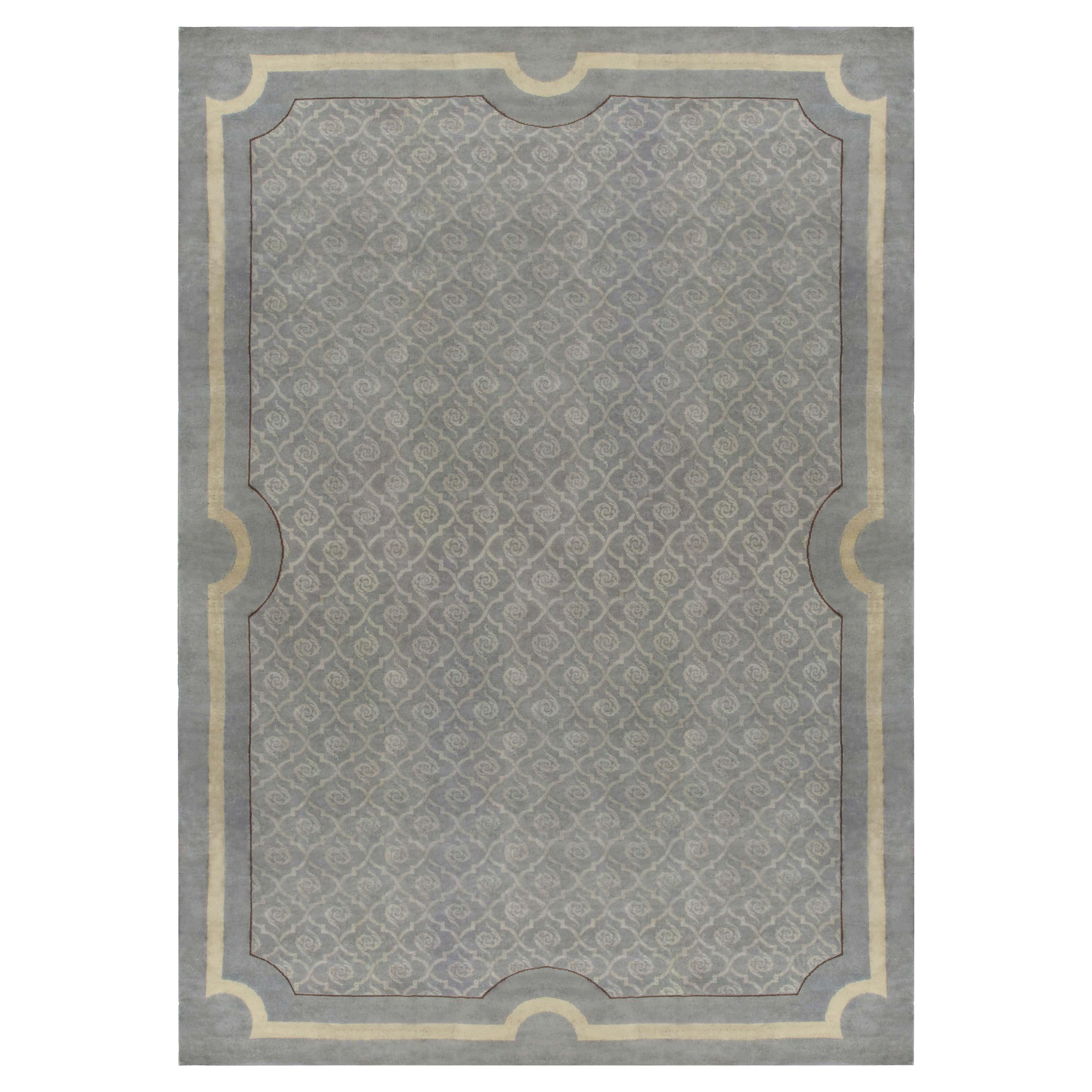 Doris Leslie Blau Vintage French Art Deco Handwoven Wool Rug For Sale
