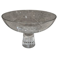 1960s Crystal Pedestal Bowl Ribbed Stem (bol à piédestal en cristal)