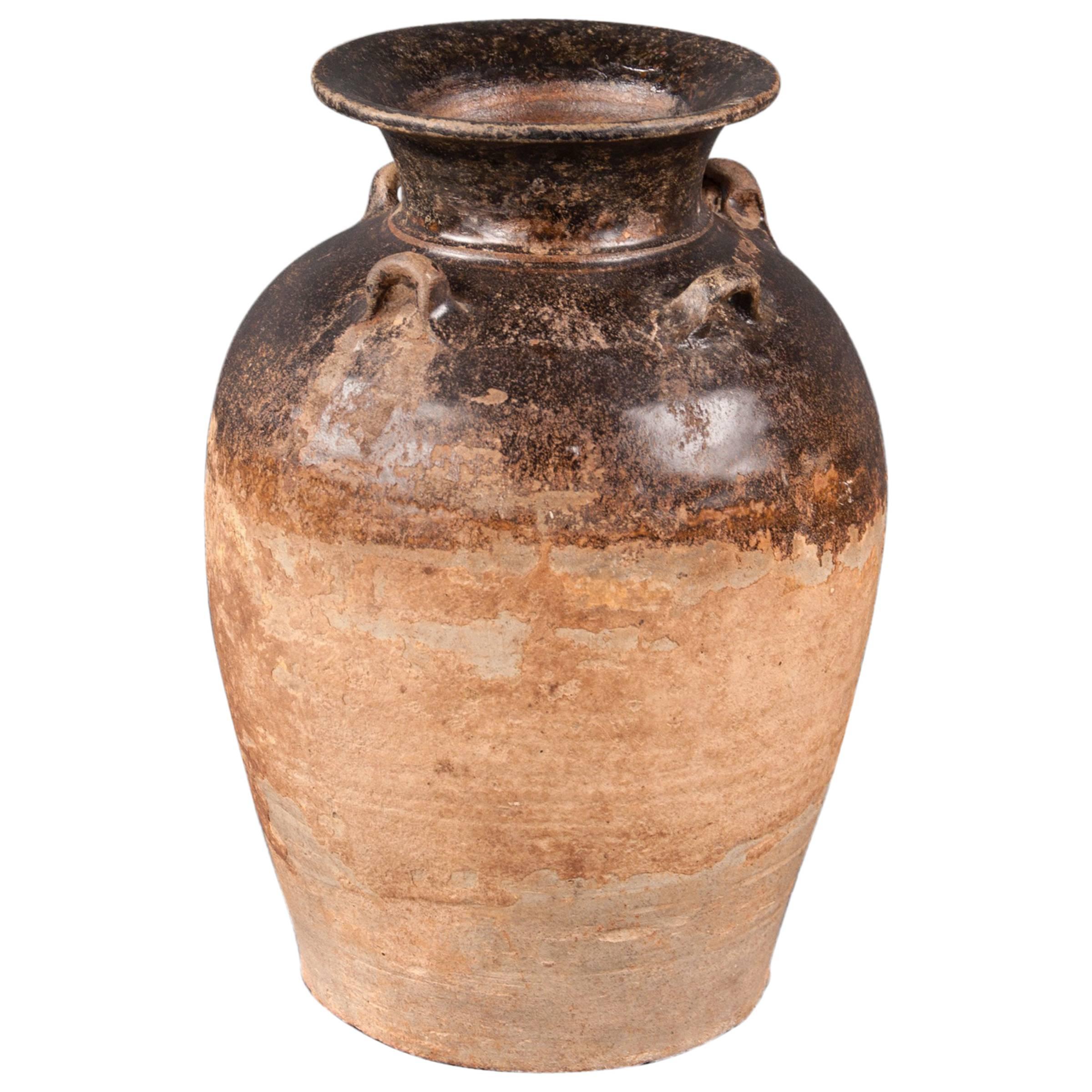 Pottery Vase, Northern Thailand, 14th-16th Century For Sale