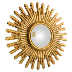 Espejo dorado sunburst vintage, años 60