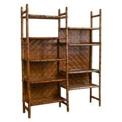 Vintage Bamboo Bookshelf With Pressed Bamboo Panels, 1970