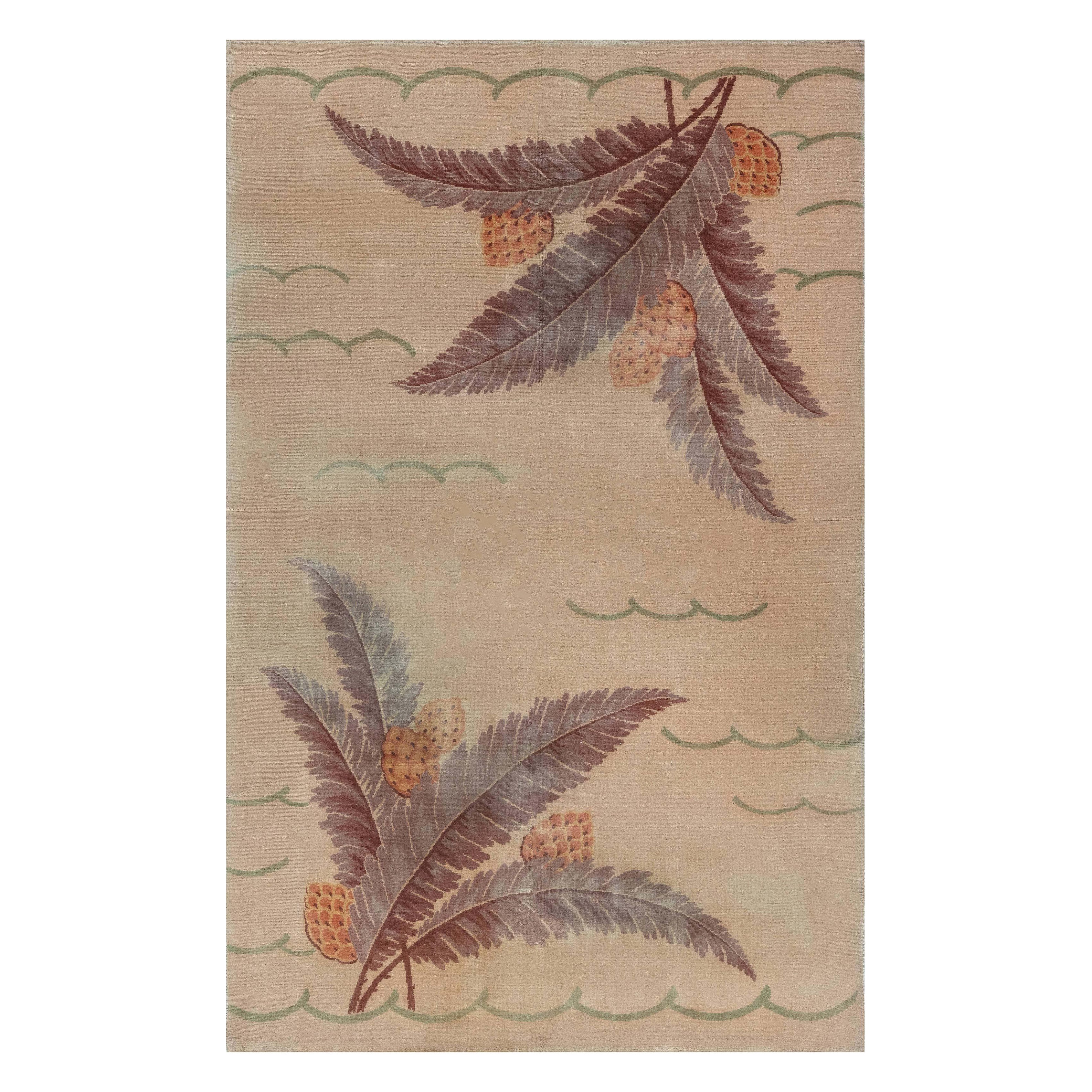 Doris Leslie Blau French Art Deco Pine-Cone Handmade Wool Rug For Sale