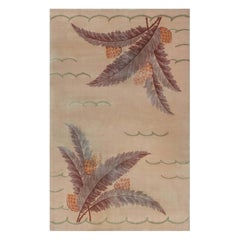 Tappeto in lana fatto a mano Doris Leslie Blau in stile Art Déco francese con pigna