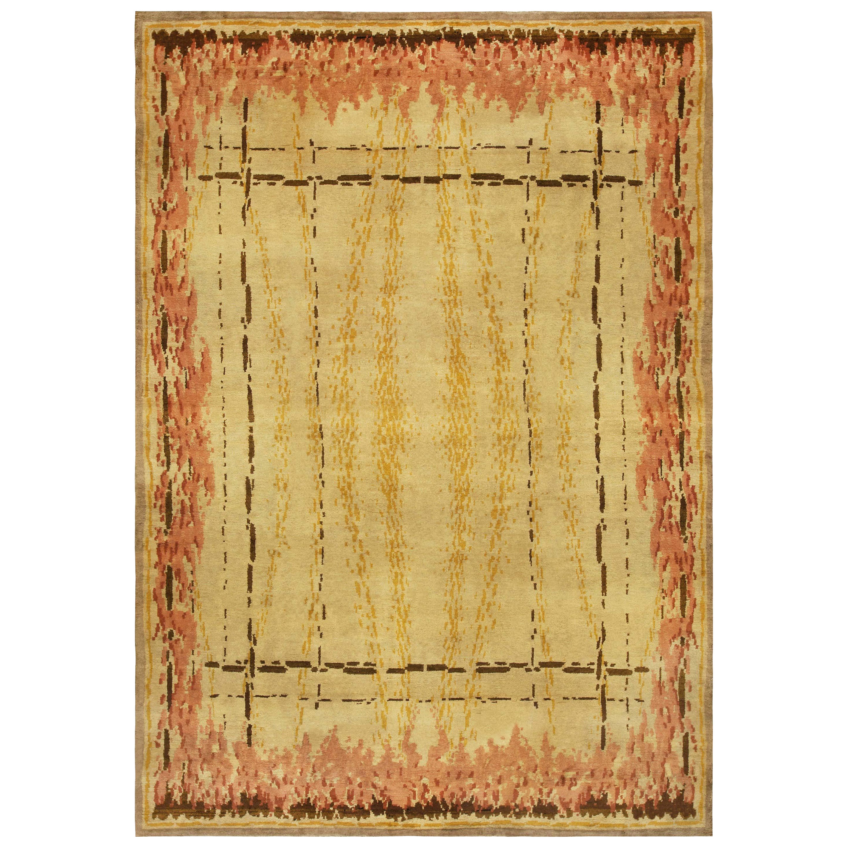 Doris Leslie Blau French Art Deco Handmade Wool Rug For Sale