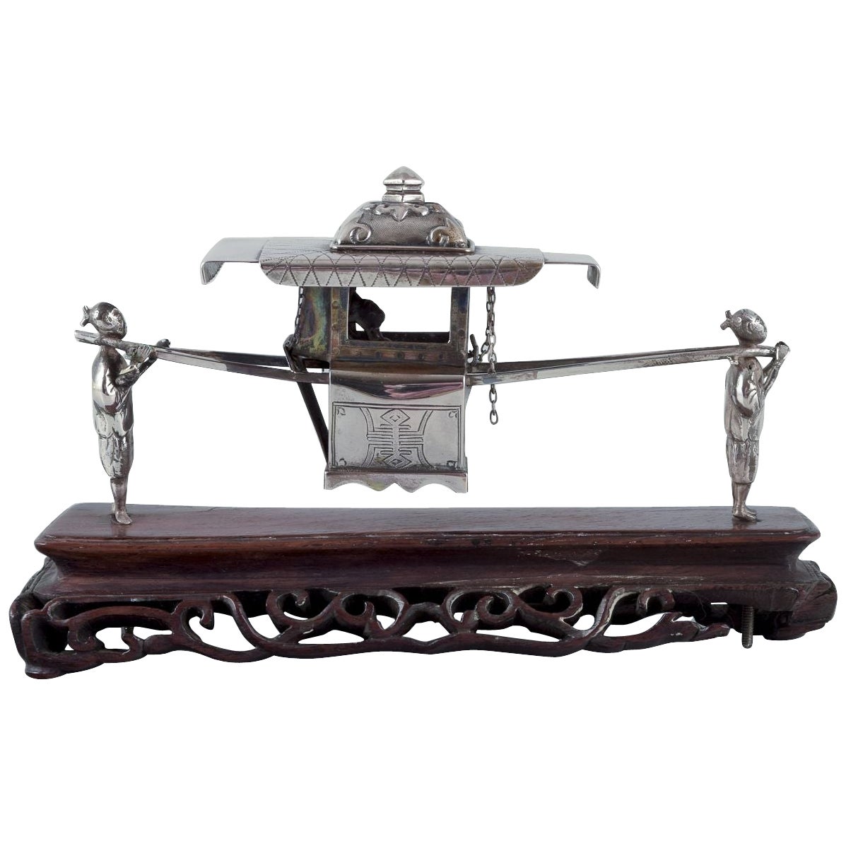 Antique Chinese Sedan Chair Carriage Sterling Silver. Ca. 1920s For Sale