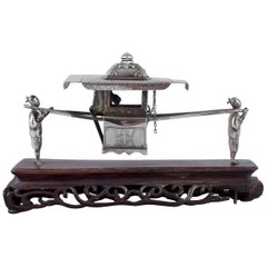 Antique Chinese Sedan Chair Carriage Sterling Silver. Ca. 1920s