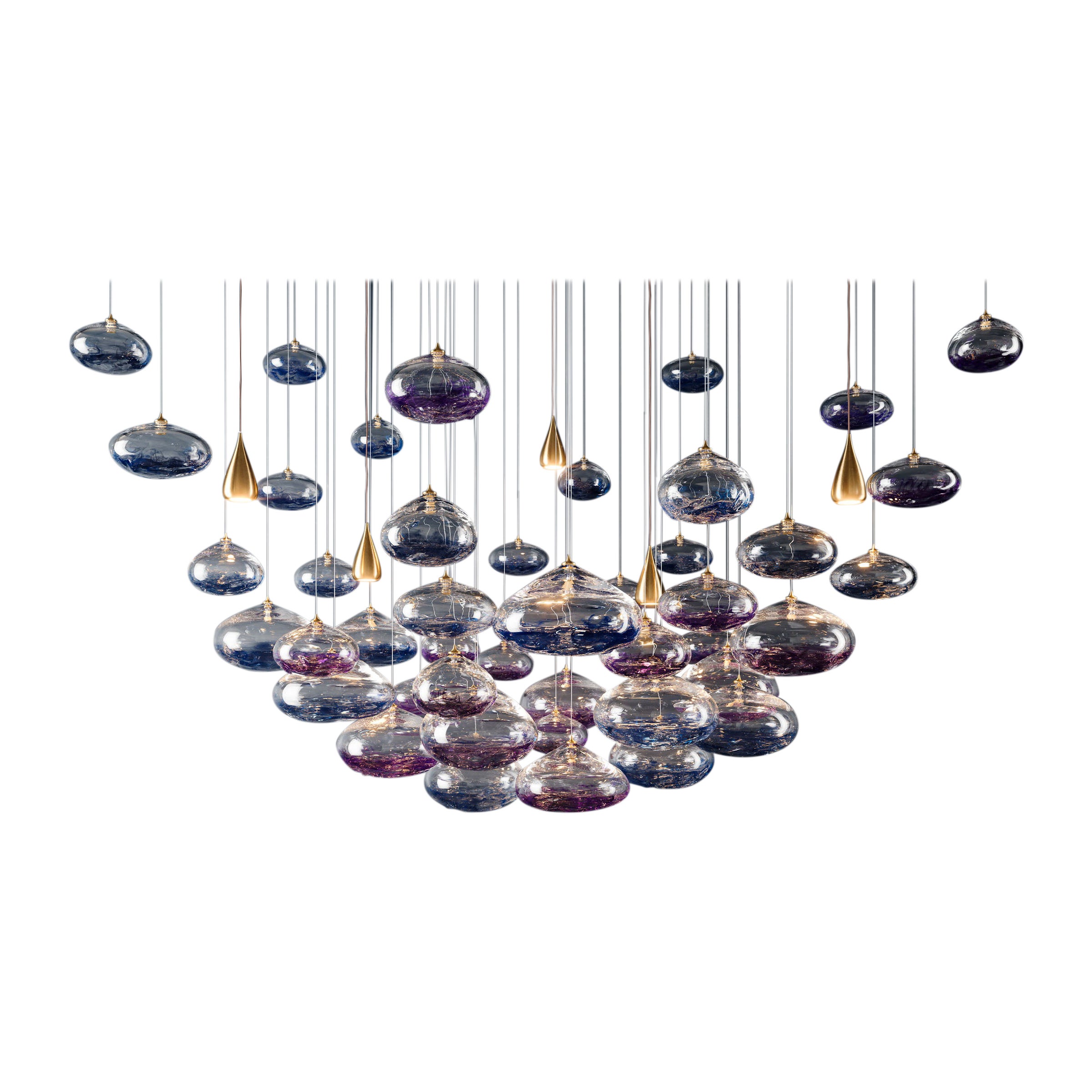 Lampada a sospensione ovale piccola di Rock and Soar in vendita