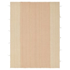Kilim contemporáneo de Rug & Kilim con rayas beige y rosa texturizadas