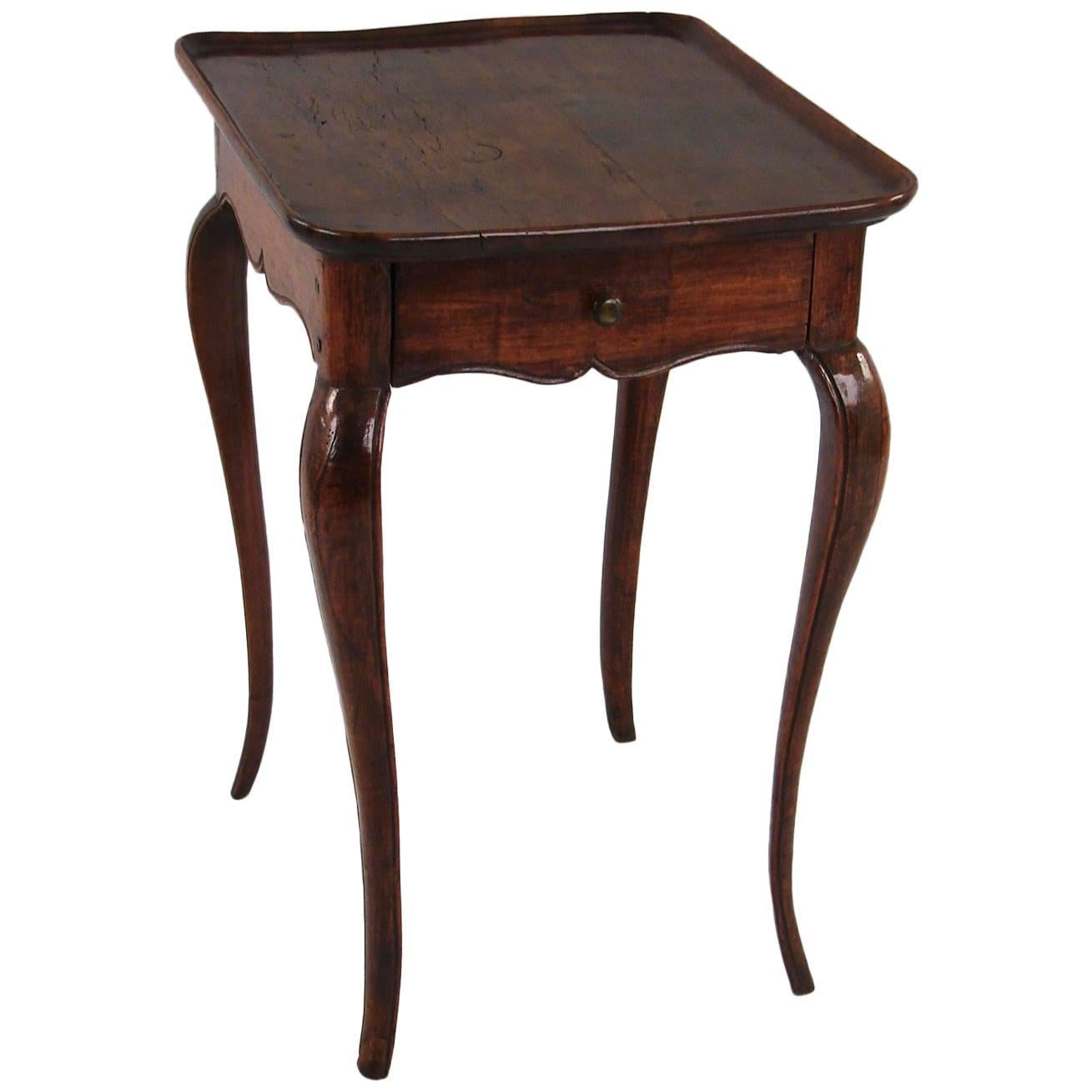 Louis XV Walnut Dish Top Table with Drawer