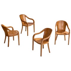 Vintage Ward Bennett, Armchairs, Oak, USA, 1971