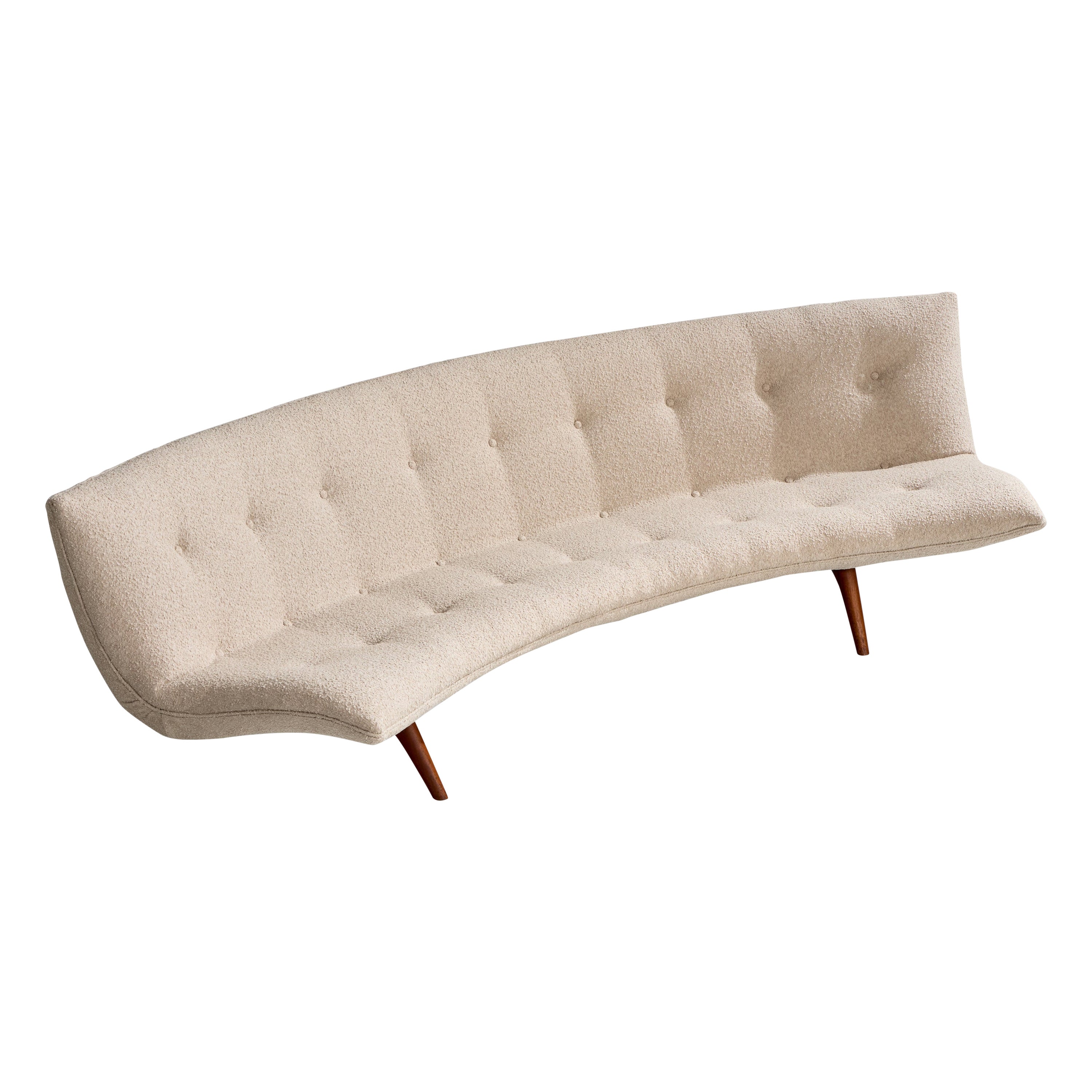 Mid-Century Modern Vladimir Kagan, canapé, noyer, tissu, États-Unis, années 1960 en vente