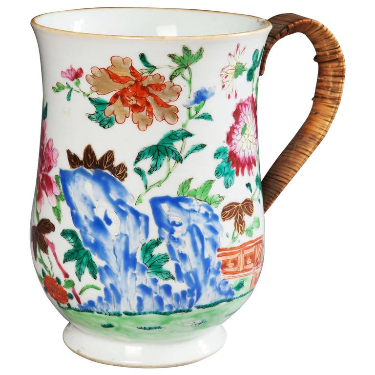 Chinese Export Famille Rose Porcelain Mug For Sale at 1stdibs