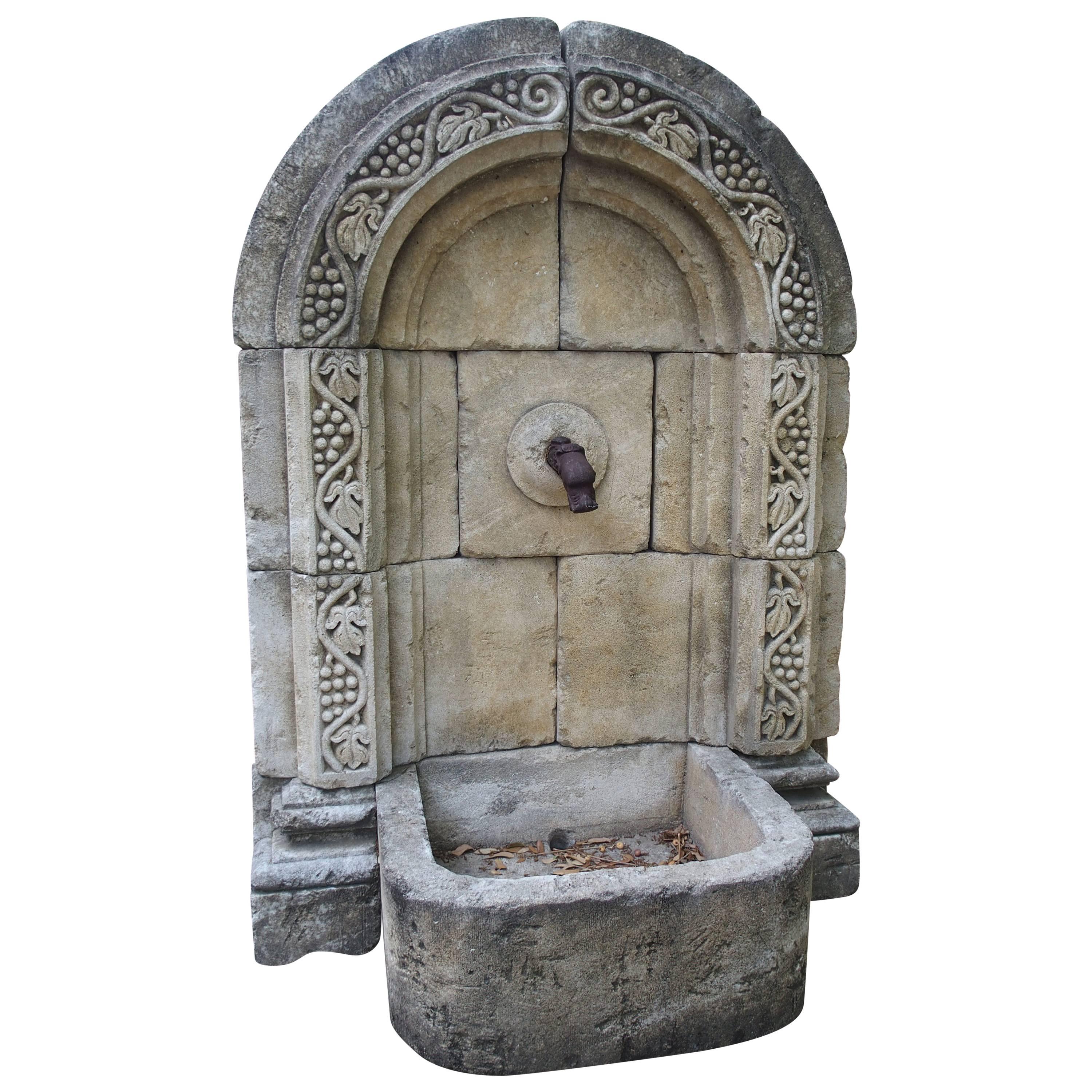 Carved Limestone Fountain from France
