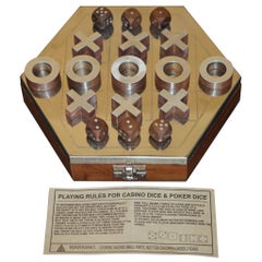 STUNNIiNG VINTAGE NOUGHTS & CROSSES & POKER DICE GAME TIC TAC TOE