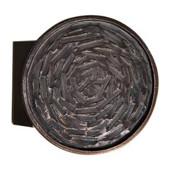 Round Push and Pull Door Handle in Bronze with Spiral Relief