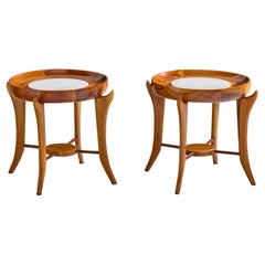 Giuseppe Scapinelli, Side Tables, Wood, Marble, Brazil, 1950s