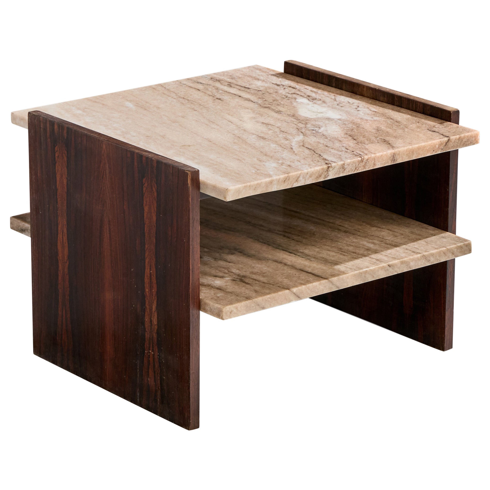 Celina Decorações, Tavolino, Wood, Marmo, Brasile, 1960s