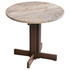 Celina Decorações, Beistelltisch, Holz, Marmor, Brasilien, 1960er Jahre