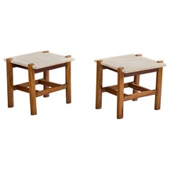 Brazilian Designer, Side Tables, Marble, Wood, Brazil, 1960s