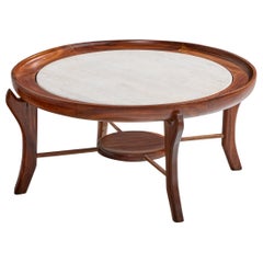 Giuseppe Scapinelli, Coffee Table, Wood, Marble, Brazil, 1950s
