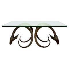 Brass Ibex Head Coffee Table After Alain Chervet