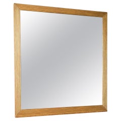 Antique Very large 19th century Square reeded overmantel mirror